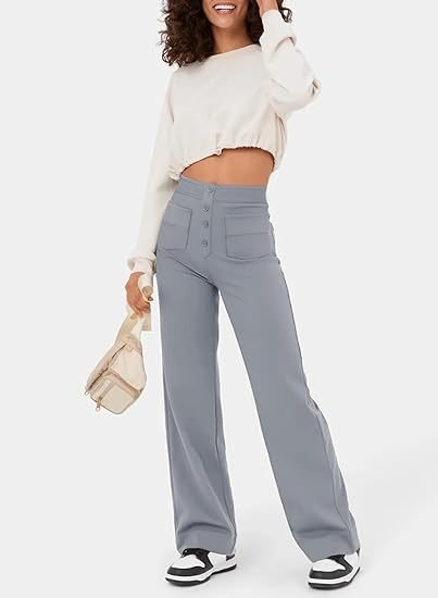 Lucia - High-waisted elastische casual broek